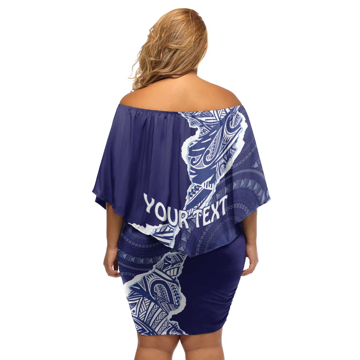 Fiji Queen Victoria School Personalised Family Matching Off Shoulder Short Dress and Hawaiian Shirt Masi Tapa Torn Style LT7 - Polynesian Pride