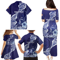 Fiji Queen Victoria School Personalised Family Matching Puletasi and Hawaiian Shirt Masi Tapa Torn Style LT7 - Polynesian Pride