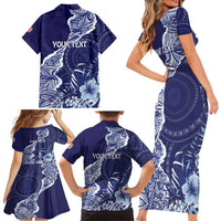 Fiji Queen Victoria School Personalised Family Matching Short Sleeve Bodycon Dress and Hawaiian Shirt Masi Tapa Torn Style LT7 - Polynesian Pride
