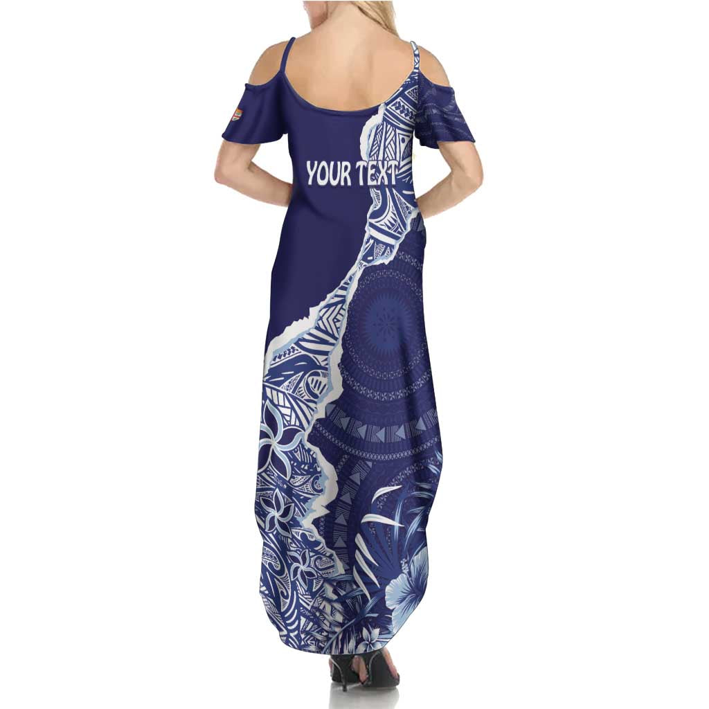 Fiji Queen Victoria School Personalised Family Matching Summer Maxi Dress and Hawaiian Shirt Masi Tapa Torn Style LT7 - Polynesian Pride