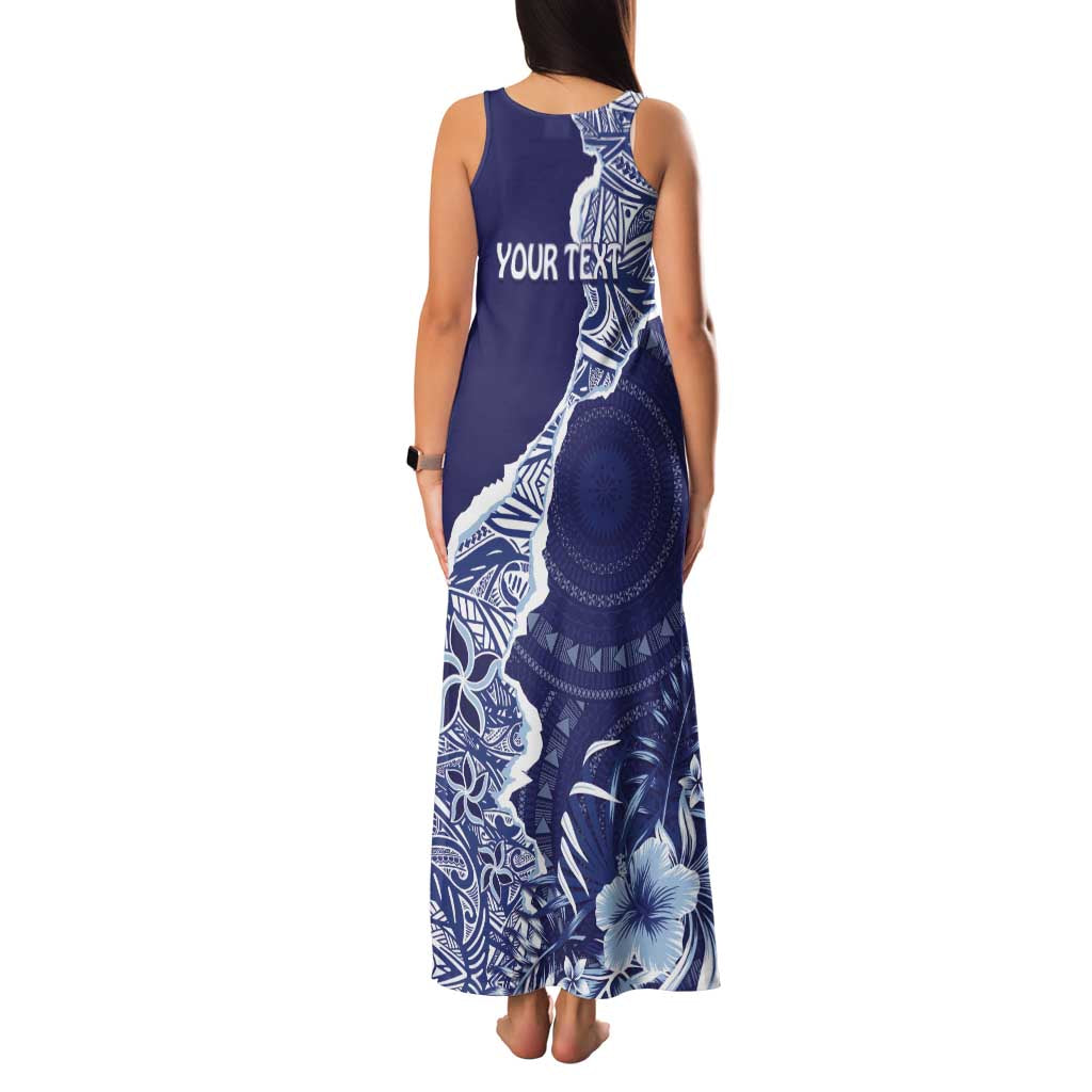 Fiji Queen Victoria School Personalised Family Matching Tank Maxi Dress and Hawaiian Shirt Masi Tapa Torn Style LT7 - Polynesian Pride