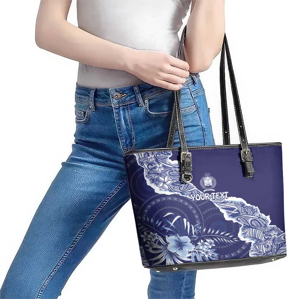 Fiji Queen Victoria School Personalised Leather Tote Bag Masi Tapa Torn Style