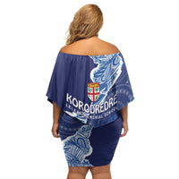 Fiji Lelean Memorial School Personalised Family Matching Off Shoulder Short Dress and Hawaiian Shirt Korodredre Davuilevu Masi Mix Style LT7 - Polynesian Pride