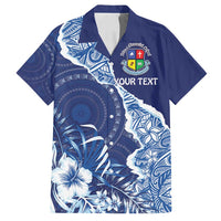 Fiji Lelean Memorial School Personalised Family Matching Summer Maxi Dress and Hawaiian Shirt Korodredre Davuilevu Masi Mix Style LT7 Dad's Shirt - Short Sleeve Blue - Polynesian Pride