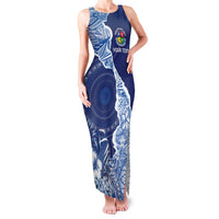 Fiji Lelean Memorial School Personalised Family Matching Tank Maxi Dress and Hawaiian Shirt Korodredre Davuilevu Masi Mix Style LT7 Mom's Dress Blue - Polynesian Pride