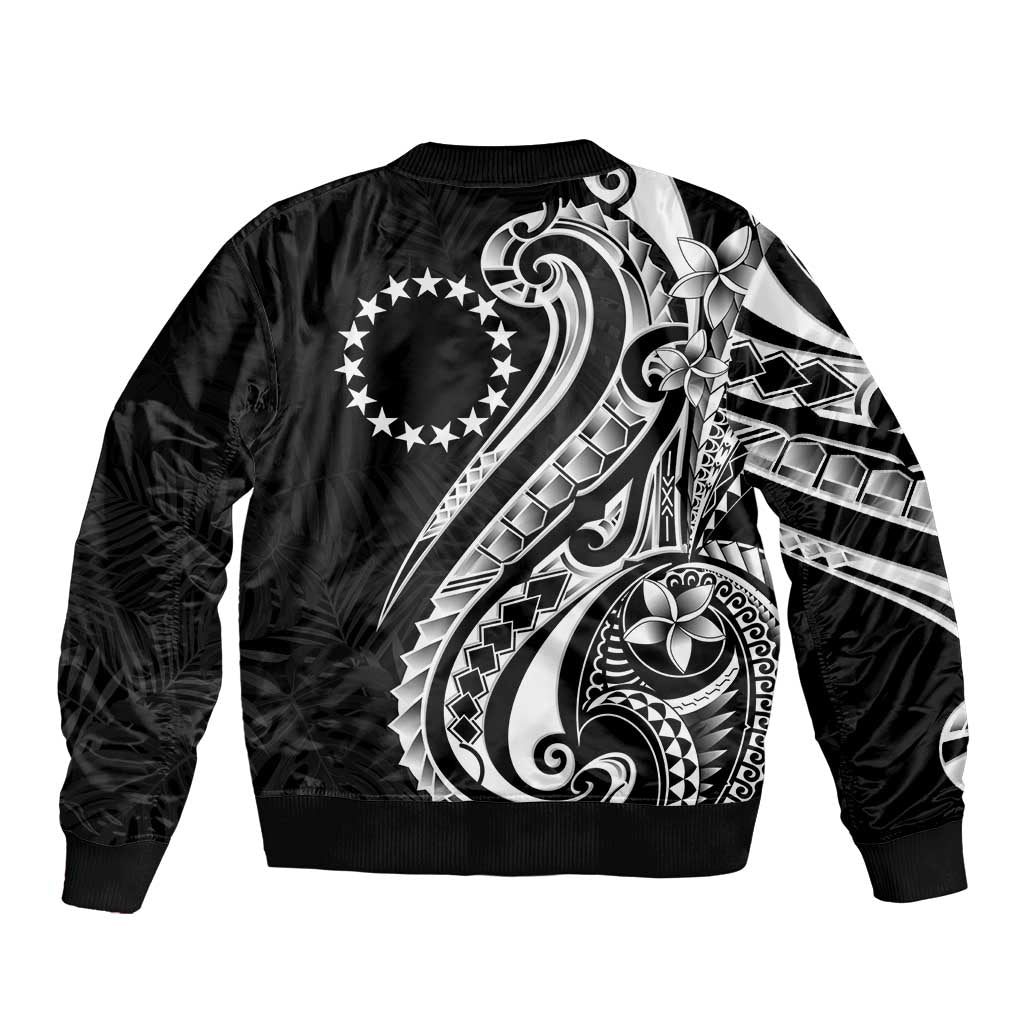 Kia Orana Cook Islands Bomber Jacket Kerekere Plumeria Tropical Waves - Polynesian Pride