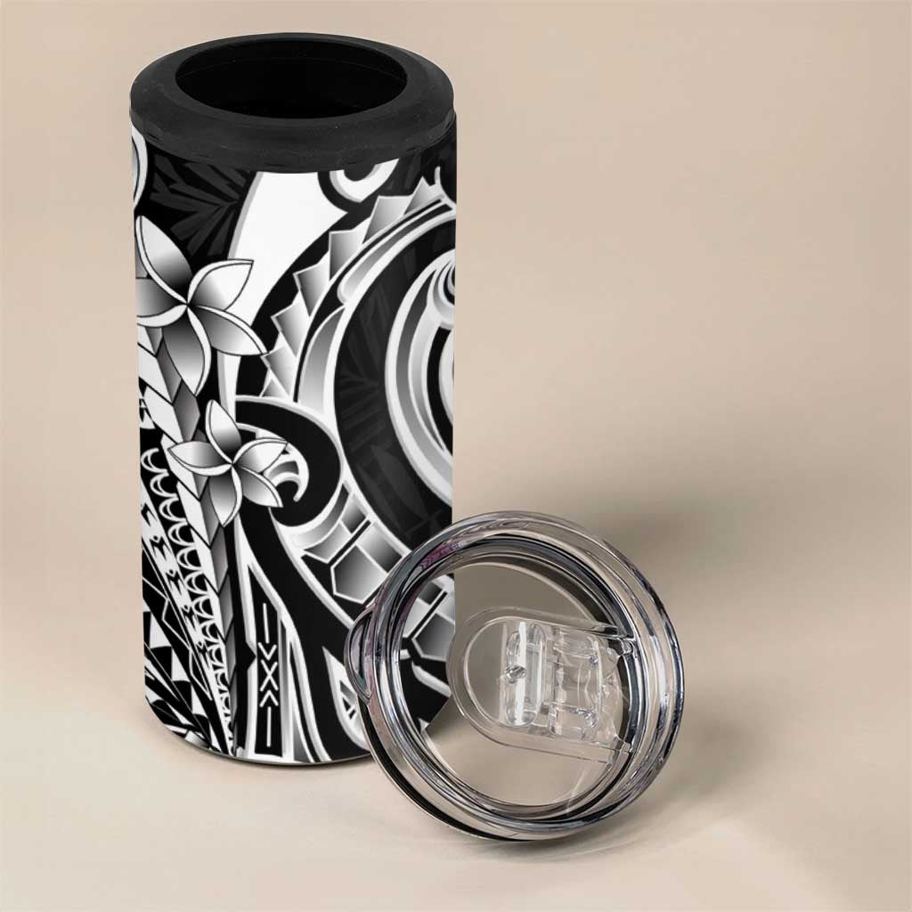 Kia Orana Cook Islands 4 in 1 Can Cooler Tumbler Kerekere Plumeria Tropical Waves - Polynesian Pride