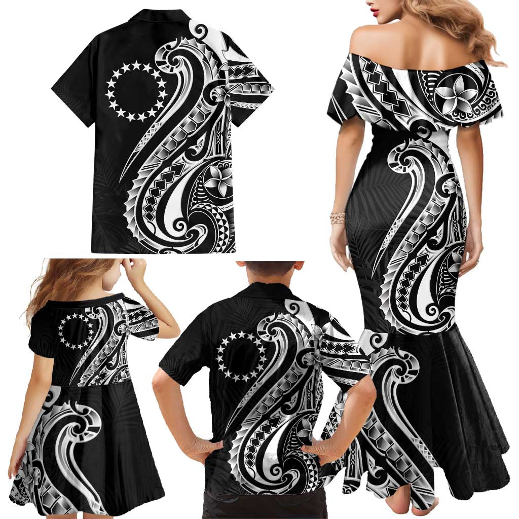 Kia Orana Cook Islands Family Matching Mermaid Dress and Hawaiian Shirt Kerekere Plumeria Tropical Waves LT7 - Polynesian Pride