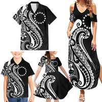 Kia Orana Cook Islands Family Matching Summer Maxi Dress and Hawaiian Shirt Kerekere Plumeria Tropical Waves LT7 - Polynesian Pride