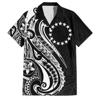Kia Orana Cook Islands Family Matching Summer Maxi Dress and Hawaiian Shirt Kerekere Plumeria Tropical Waves LT7 Dad's Shirt - Short Sleeve Black - Polynesian Pride