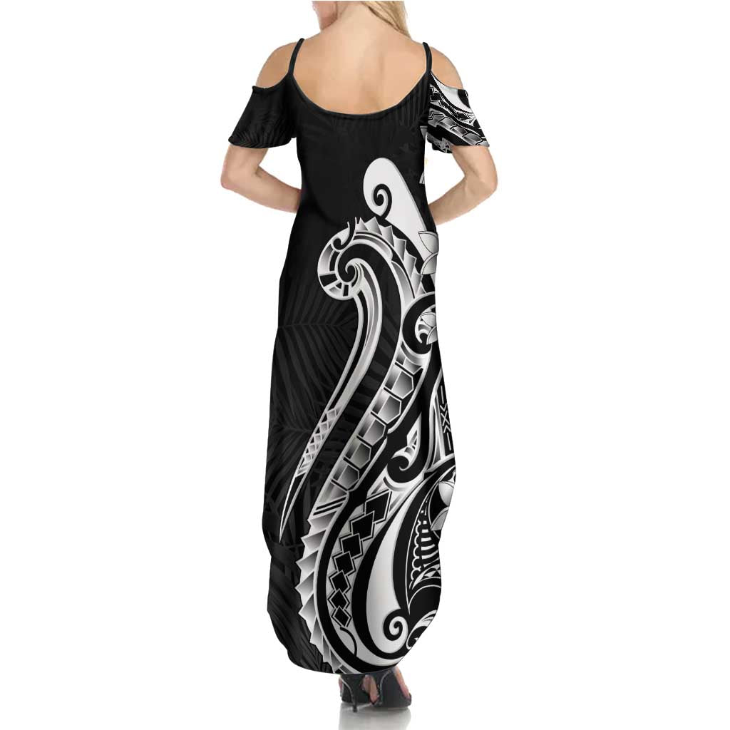 Kia Orana Cook Islands Family Matching Summer Maxi Dress and Hawaiian Shirt Kerekere Plumeria Tropical Waves LT7 - Polynesian Pride