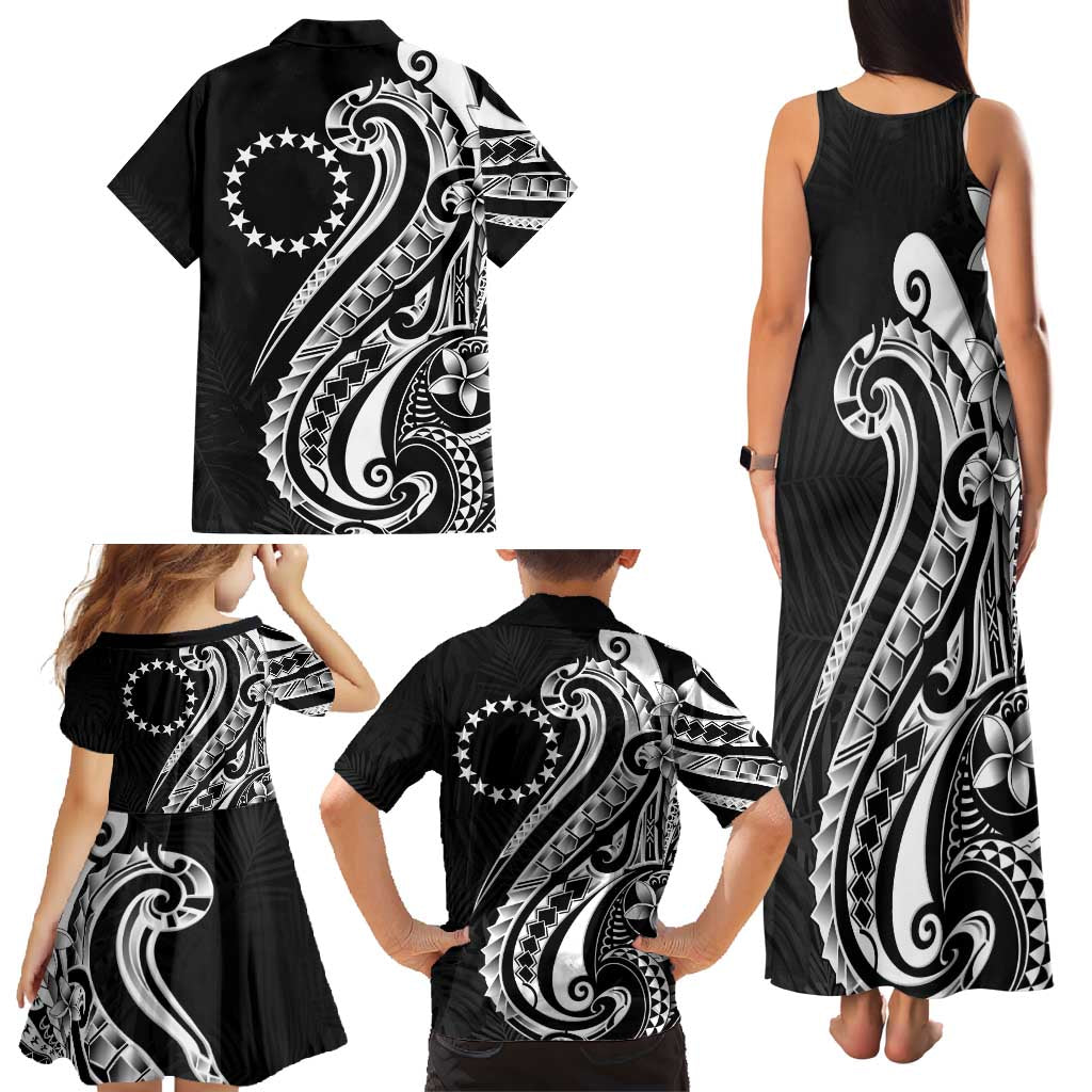 Kia Orana Cook Islands Family Matching Tank Maxi Dress and Hawaiian Shirt Kerekere Plumeria Tropical Waves LT7 - Polynesian Pride