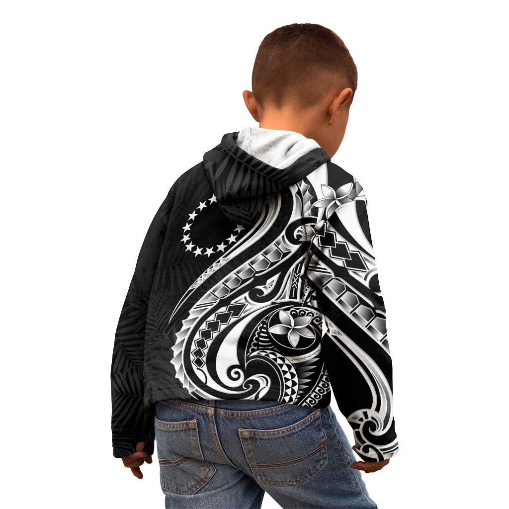 Kia Orana Cook Islands Kid Hoodie Kerekere Plumeria Tropical Waves - Polynesian Pride