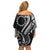 Kia Orana Cook Islands Off Shoulder Short Dress Kerekere Plumeria Tropical Waves - Polynesian Pride