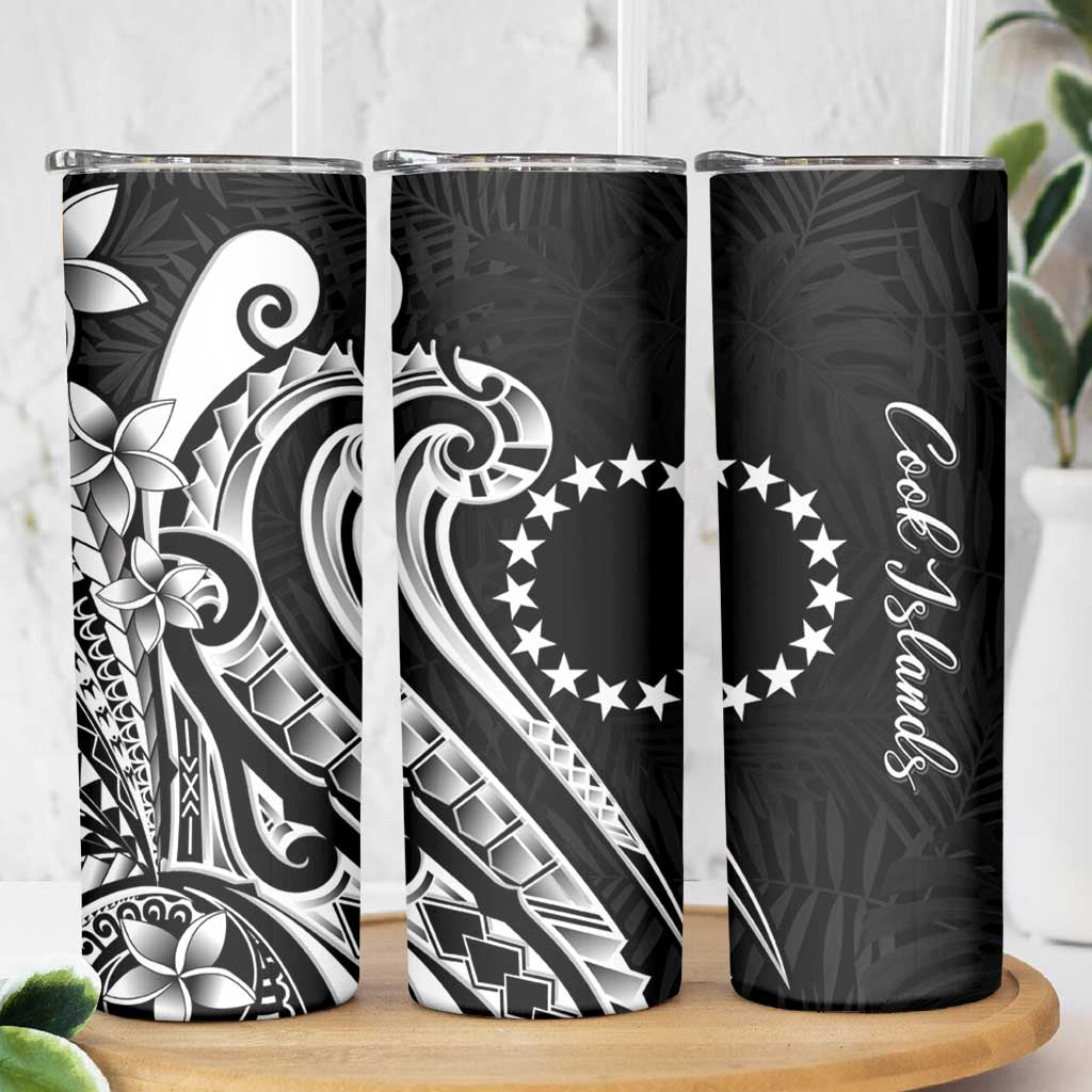 Kia Orana Cook Islands Skinny Tumbler Kerekere Plumeria Tropical Waves LT7 - Polynesian Pride