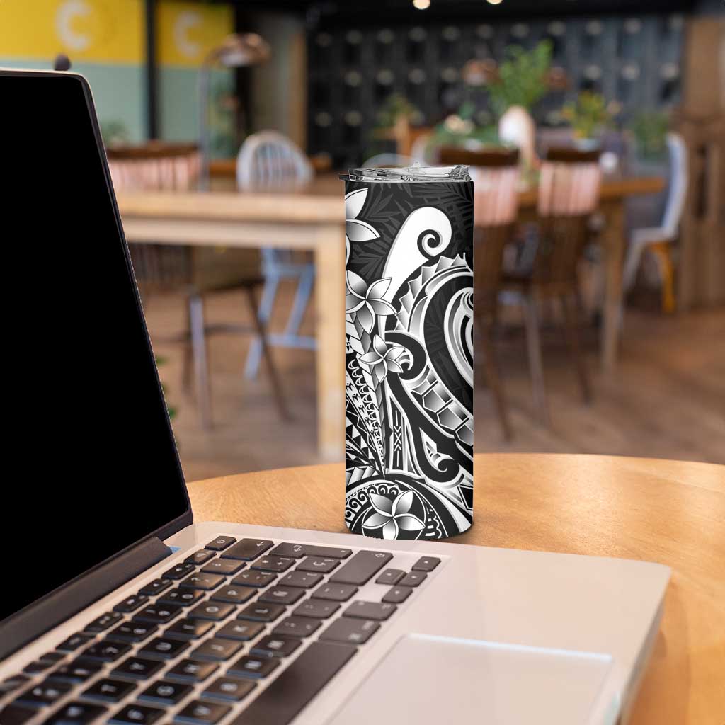 Kia Orana Cook Islands Skinny Tumbler Kerekere Plumeria Tropical Waves LT7 - Polynesian Pride