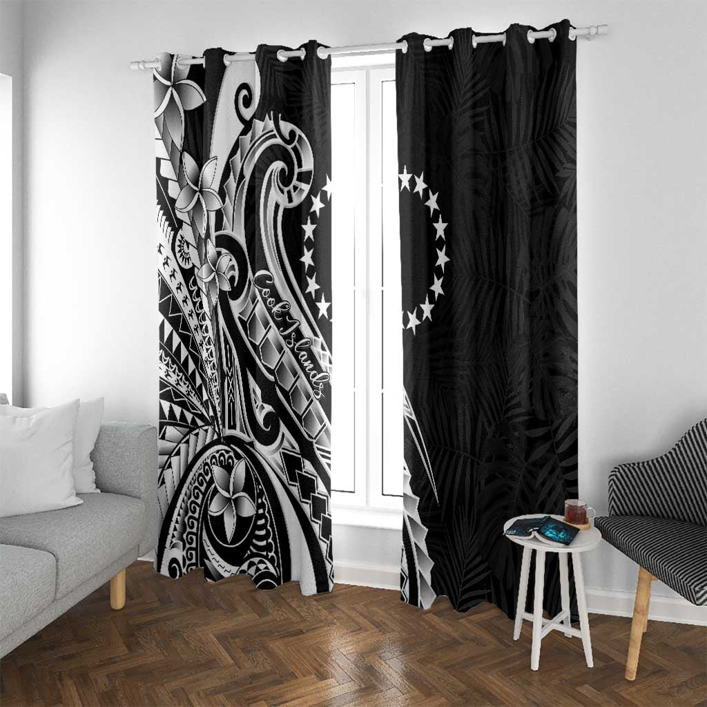 Kia Orana Cook Islands Window Curtain Kerekere Plumeria Tropical Waves - Polynesian Pride