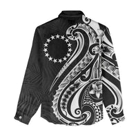 Kia Orana Cook Islands Women Casual Shirt Kerekere Plumeria Tropical Waves LT7 - Polynesian Pride