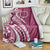 Kia Orana Cook Islands Blanket Maroon Plumeria Tropical Waves - Polynesian Pride