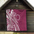 Kia Orana Cook Islands Quilt Maroon Plumeria Tropical Waves - Polynesian Pride