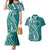 Kia Orana Cook Islands Couples Matching Mermaid Dress and Hawaiian Shirt Teal Plumeria Tropical Waves - Polynesian Pride