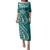 Kia Orana Cook Islands Family Matching Puletasi and Hawaiian Shirt Teal Plumeria Tropical Waves - Polynesian Pride
