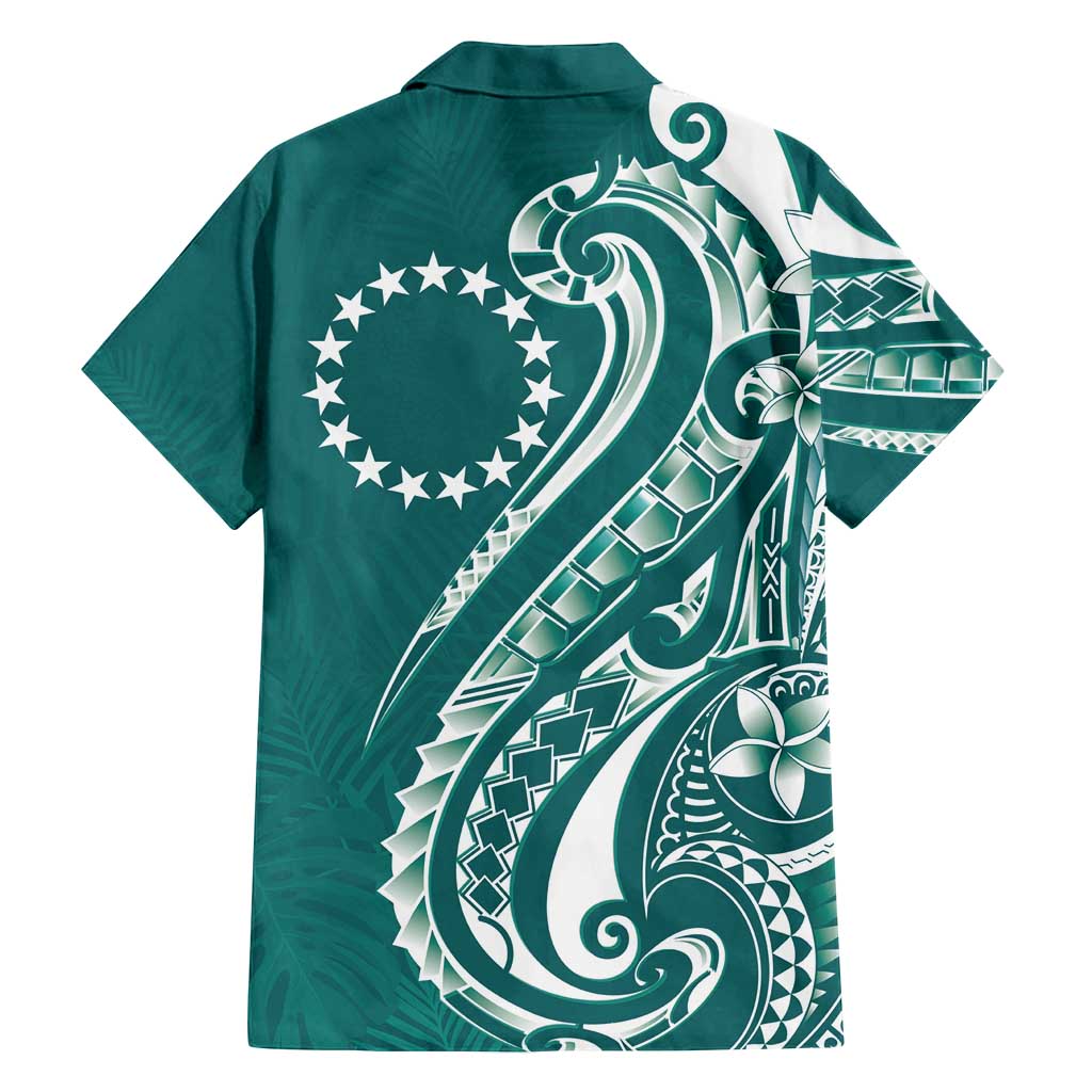Kia Orana Cook Islands Family Matching Tank Maxi Dress and Hawaiian Shirt Teal Plumeria Tropical Waves LT7 - Polynesian Pride