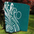 Kia Orana Cook Islands Quilt Teal Plumeria Tropical Waves - Polynesian Pride