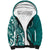 Kia Orana Cook Islands Sherpa Hoodie Teal Plumeria Tropical Waves - Polynesian Pride