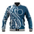 Kia Orana Cook Islands Baseball Jacket Auika Plumeria Tropical Waves - Polynesian Pride