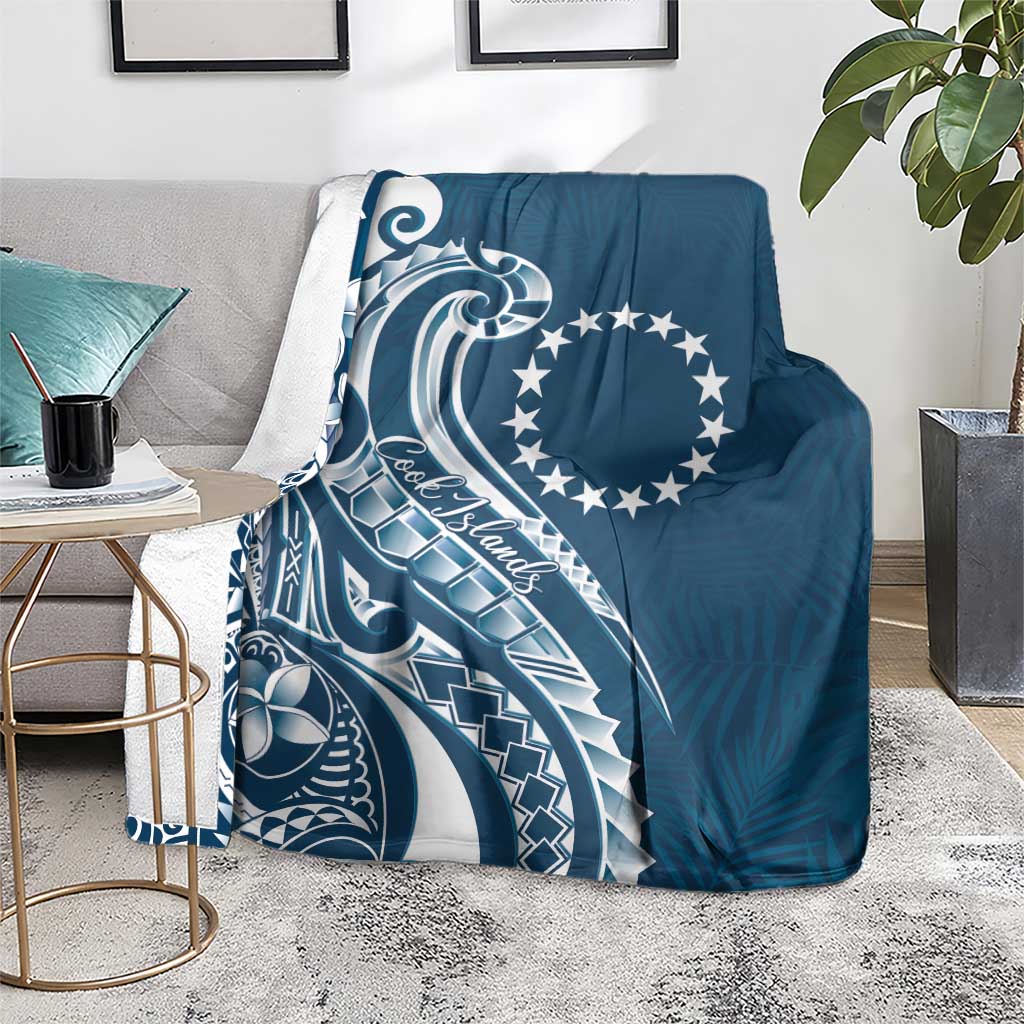 Kia Orana Cook Islands Blanket Auika Plumeria Tropical Waves - Polynesian Pride