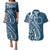 Kia Orana Cook Islands Couples Matching Puletasi and Hawaiian Shirt Auika Plumeria Tropical Waves - Polynesian Pride