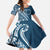 Kia Orana Cook Islands Family Matching Off The Shoulder Long Sleeve Dress and Hawaiian Shirt Auika Plumeria Tropical Waves - Polynesian Pride