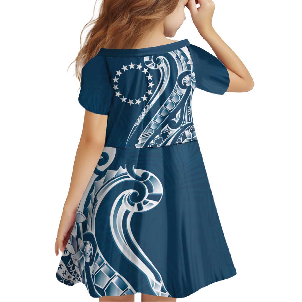 Kia Orana Cook Islands Family Matching Off Shoulder Maxi Dress and Hawaiian Shirt Auika Plumeria Tropical Waves LT7 - Polynesian Pride