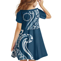 Kia Orana Cook Islands Family Matching Off Shoulder Maxi Dress and Hawaiian Shirt Auika Plumeria Tropical Waves LT7 - Polynesian Pride
