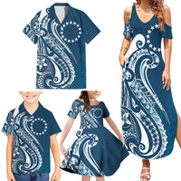 Kia Orana Cook Islands Family Matching Summer Maxi Dress and Hawaiian Shirt Auika Plumeria Tropical Waves LT7 - Polynesian Pride