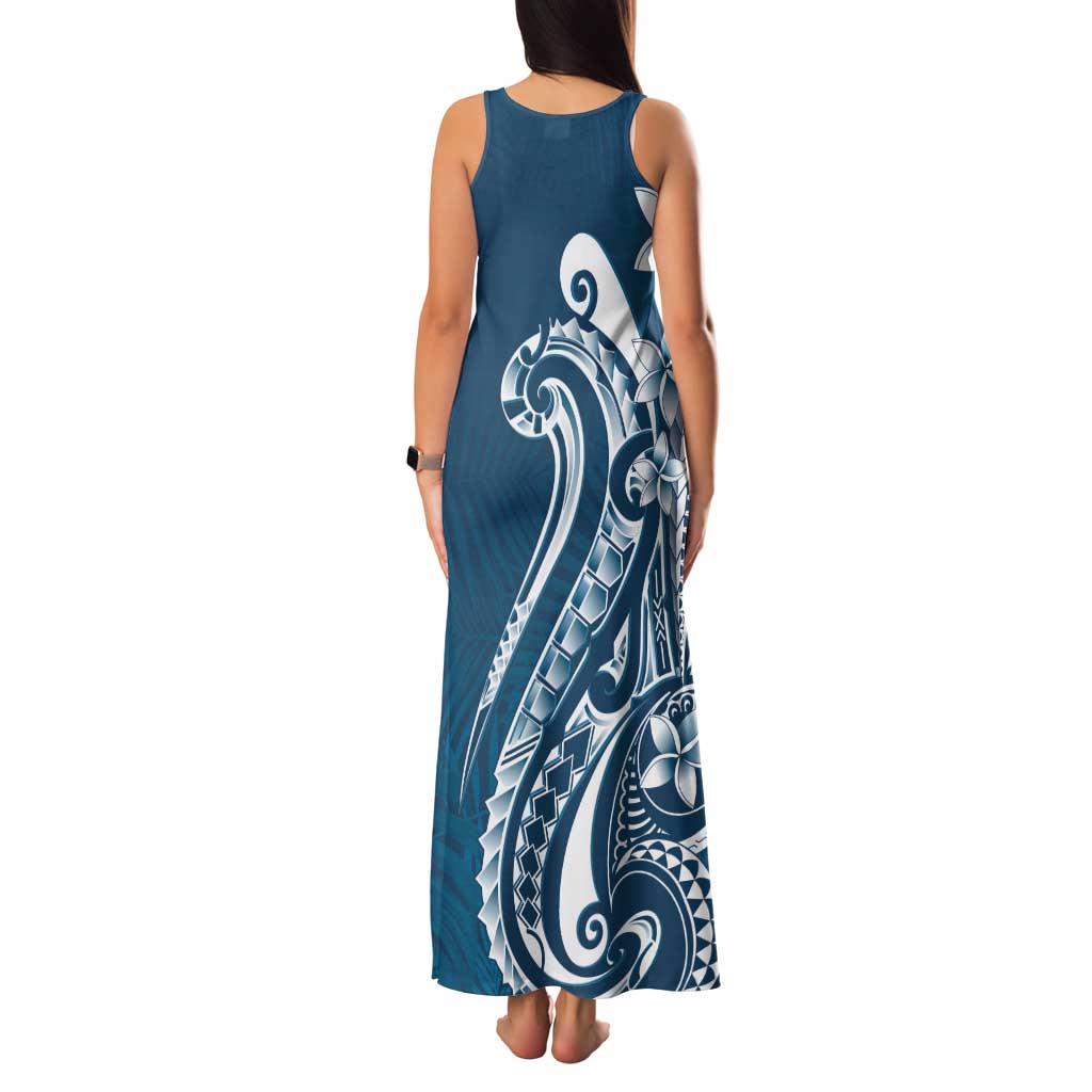 Kia Orana Cook Islands Family Matching Tank Maxi Dress and Hawaiian Shirt Auika Plumeria Tropical Waves LT7 - Polynesian Pride
