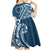Kia Orana Cook Islands Kid Short Sleeve Dress Auika Plumeria Tropical Waves - Polynesian Pride