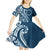 Kia Orana Cook Islands Kid Short Sleeve Dress Auika Plumeria Tropical Waves - Polynesian Pride