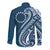 Kia Orana Cook Islands Long Sleeve Button Shirt Auika Plumeria Tropical Waves - Polynesian Pride