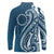 Kia Orana Cook Islands Long Sleeve Polo Shirt Auika Plumeria Tropical Waves - Polynesian Pride