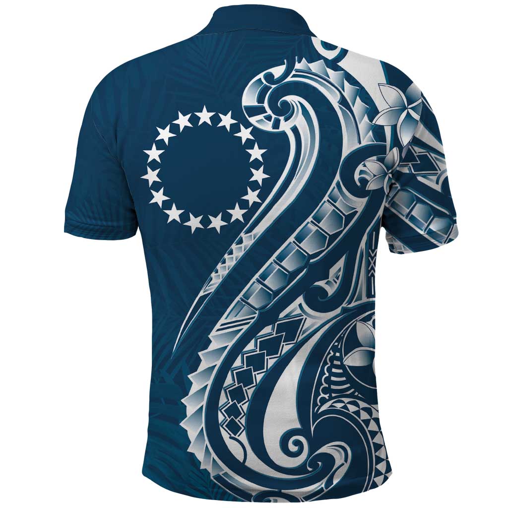 Kia Orana Cook Islands Polo Shirt Auika Plumeria Tropical Waves - Polynesian Pride