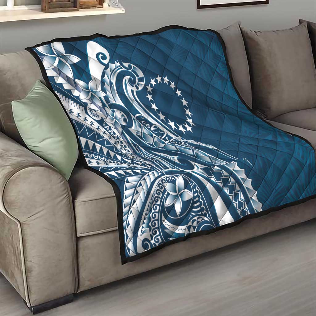 Kia Orana Cook Islands Quilt Auika Plumeria Tropical Waves - Polynesian Pride