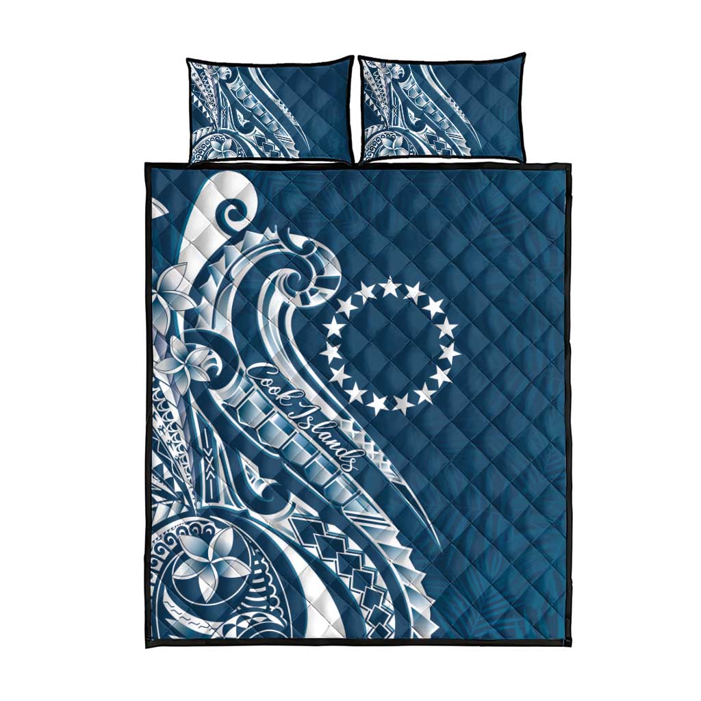 Kia Orana Cook Islands Quilt Bed Set Auika Plumeria Tropical Waves - Polynesian Pride