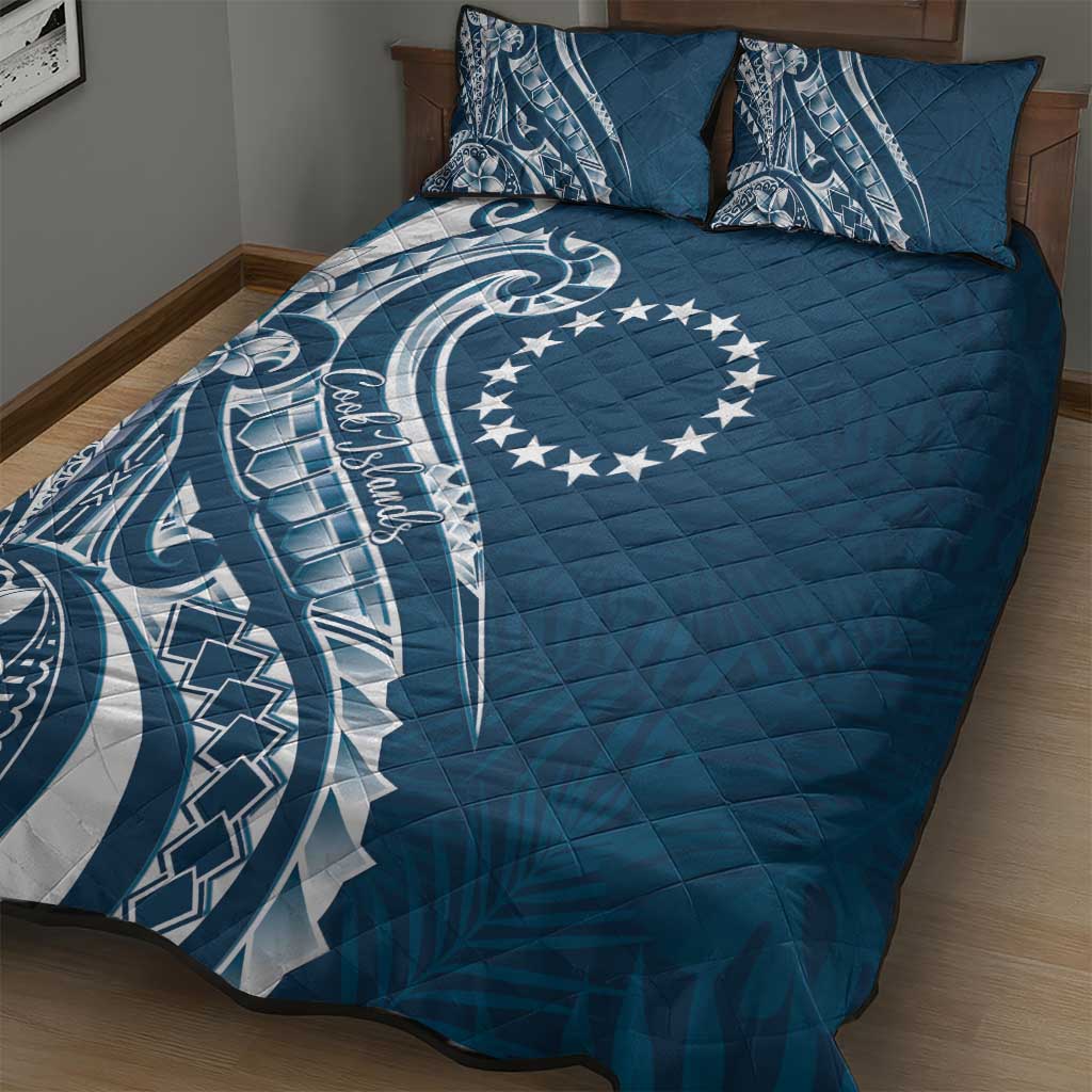 Kia Orana Cook Islands Quilt Bed Set Auika Plumeria Tropical Waves - Polynesian Pride