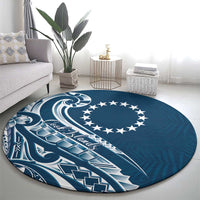 Kia Orana Cook Islands Round Carpet Auika Plumeria Tropical Waves LT7 - Polynesian Pride