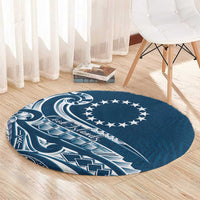 Kia Orana Cook Islands Round Carpet Auika Plumeria Tropical Waves LT7 - Polynesian Pride