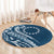 Kia Orana Cook Islands Round Carpet Auika Plumeria Tropical Waves - Polynesian Pride