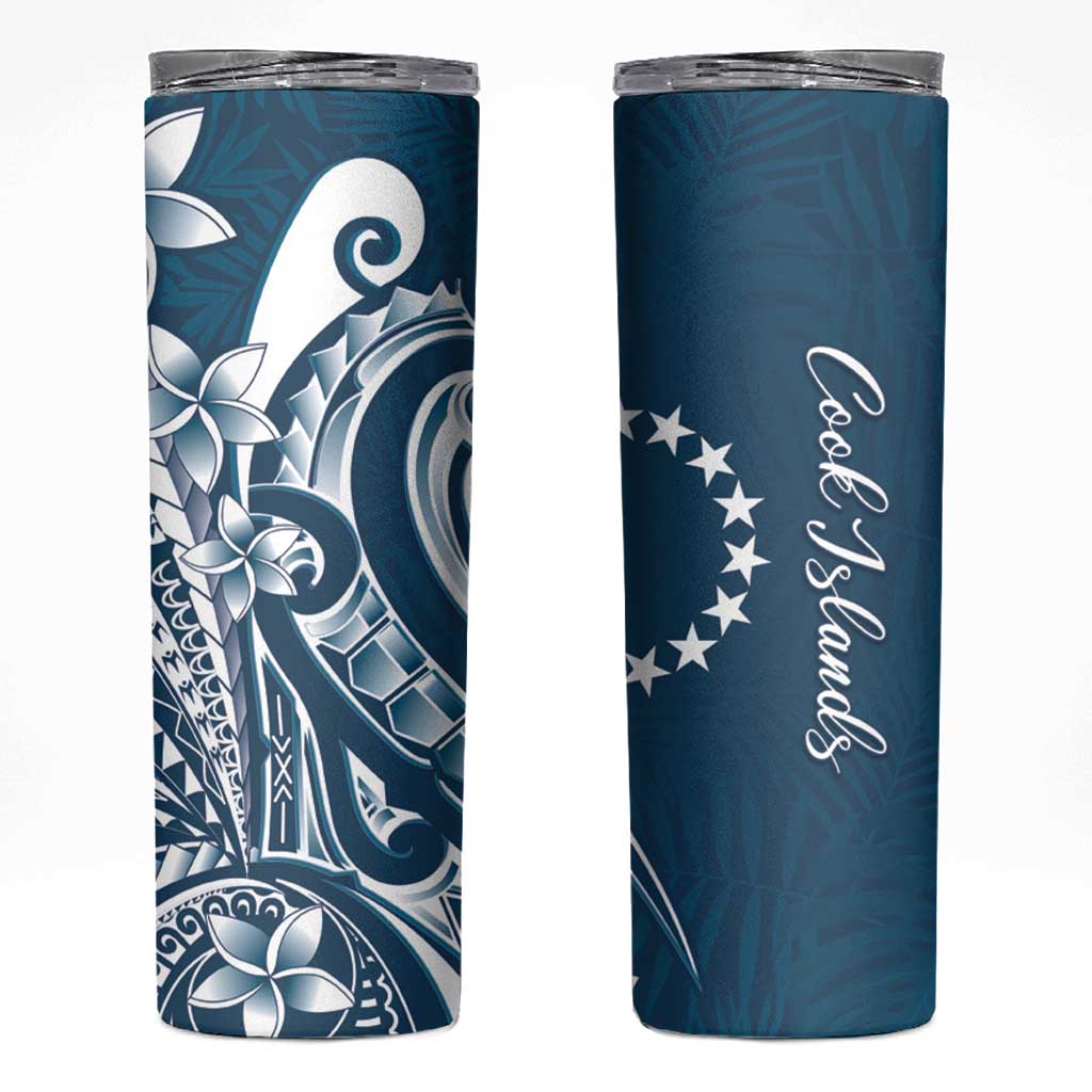 Kia Orana Cook Islands Skinny Tumbler Auika Plumeria Tropical Waves - Polynesian Pride