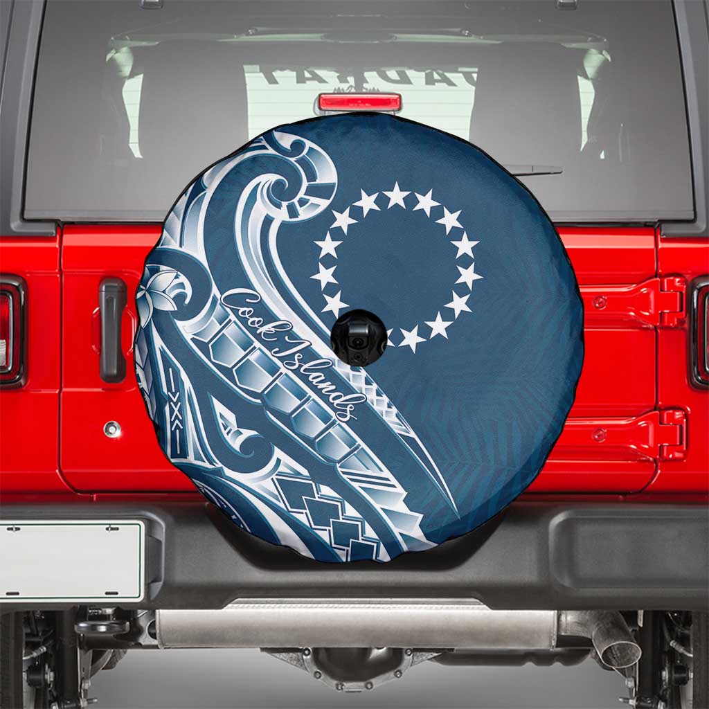 Kia Orana Cook Islands Spare Tire Cover Auika Plumeria Tropical Waves - Polynesian Pride